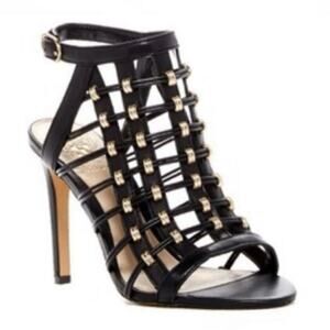 Vince Camuto Kalare sexy Caged heels black with gold accents